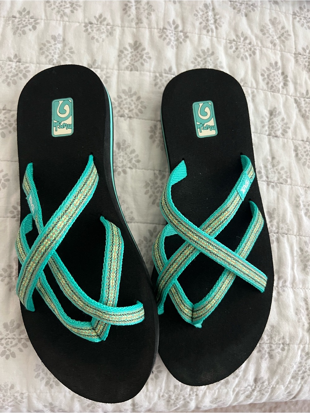 Teva Women's Black & Teal Crisscross Sandals